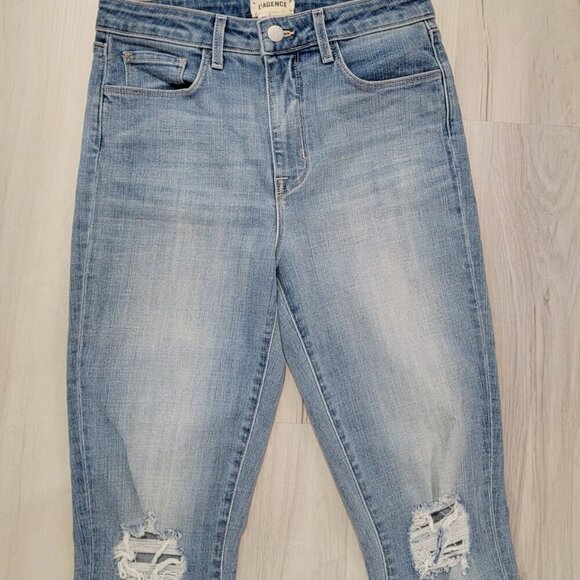 LAGENCE Jeans Denim Catalina High Line Distressed Cropped Size 27 - Picture 14 of 16